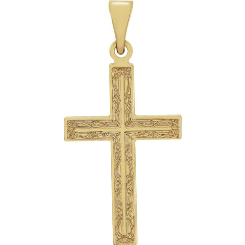 14k Yellow Gold Cross Pendant