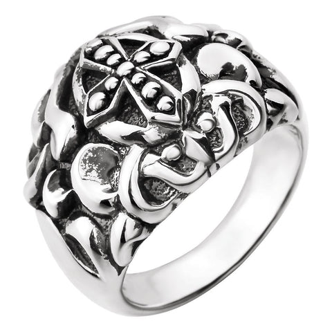 Sterling Silver Men's Cross Fashion Ring, Size 10