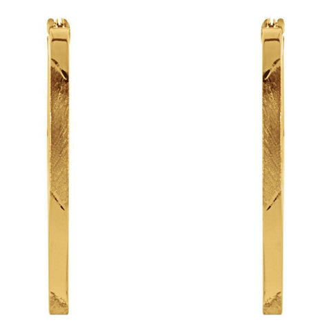 14k Yellow Gold Diamond Cut Hoop Earrings