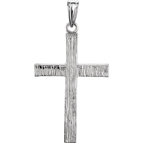 14k White Gold Cross Pendant