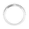 14k White Gold 1/4 CTW Diamond Curved Band, Size 7