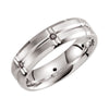 Sterling Silver 6mm 1/8 ctw. Black Diamond Comfort-Fit Wedding Band for Men, Size 10