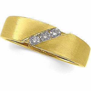 14k Yellow Gold 1/5 CTW Diamond Men's Wedding Band , Size 11