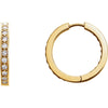 14k Yellow Gold 3/4 ctw. Diamond Hoop Inside/Outside Earrings