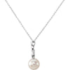 14k White Gold 8mm Freshwater Cultured Pear & 1/10 CTW Diamond 18" Necklace