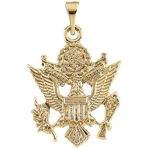 14k Yellow Gold 19.5x15mm U.S. Army Pendant