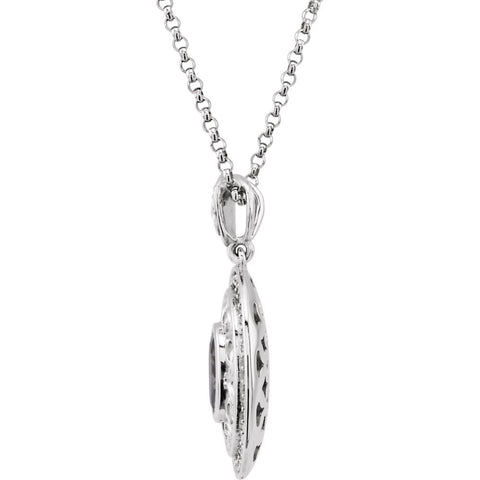 14k White Gold Iolite & 1/8 CTW Diamond 18" Necklace