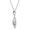 14k White Gold Iolite & 1/8 CTW Diamond 18" Necklace