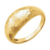 14K Yellow Gold 8.2mm Hammered Dome Ring (Size 7)