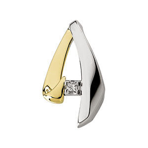 14K Two-Tone 1/6 CTW Diamond Chain Slide