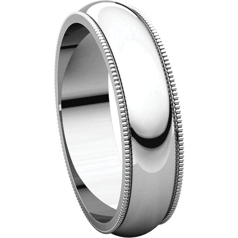 Sterling Silver 5mm Milgrain Comfort Fit Band, Size 7
