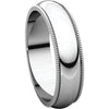 Sterling Silver 5mm Milgrain Comfort Fit Band, Size 7