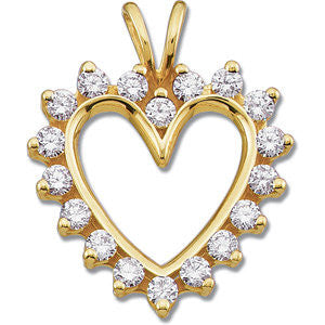 14k Yellow Gold Diamond Heart Pendant