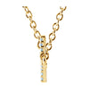14k Yellow Gold Aquamarine Sideways Cross 16-18" Necklace