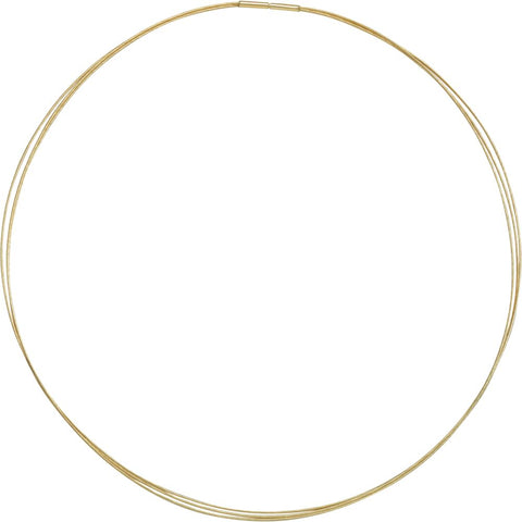 14k Yellow Gold 3-Strand Spiral 17" Chain