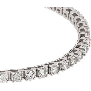 14k White Gold 4 1/2 CTW Diamond Line 7.25" Bracelet