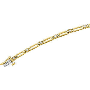 14k Yellow Gold 3/8 CTW Diamond Line 7" Bracelet