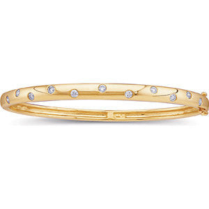 14k Yellow Gold 1/2 CTW Diamond Bangle Bracelet