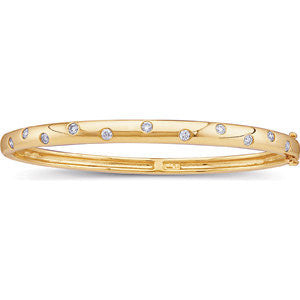14k Yellow Gold 1/2 CTW Diamond Bangle Bracelet