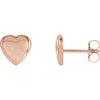 14k Rose Gold Heart Earrings