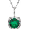 0.015 CTTW Halo-Styled Necklace in Sterling Silver