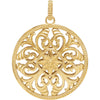 Filigree Design Pendant in 14K Yellow Gold