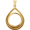 14k Yellow Gold 17.9x1.2mm Coin Frame Teardrop Pendant