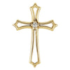 19.00x13.00 mm Cross Pendant with Diamond in 14K Yellow Gold