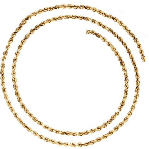 14k Yellow Gold 2.8mm Diamond Cut Rope 20" Chain