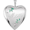 Sterling Silver 21X19.25mm Heart Mom Locket With Color