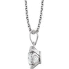 14k White Gold Created White Sapphire & .05 CTW Diamond 18" Necklace