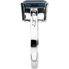 14k White Gold London Blue Topaz & Diamond Accented Ring, Size 6