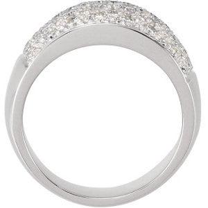 14k White Gold 1 CTW Diamond Micro Pavé Ring Size 8