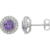Sterling Silver Purple Cubic Zirconia Earrings