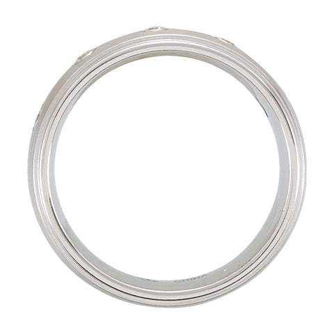 Tungsten 8.3mm .25 CTW Diamond Ridged Band Size 10