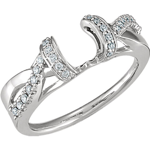 14k White Gold 1/5 CTW Diamond Ring Wrap, Size 7
