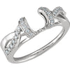 14K White Gold 1/5 CTW Diamond Ring Wrap (Size 7)