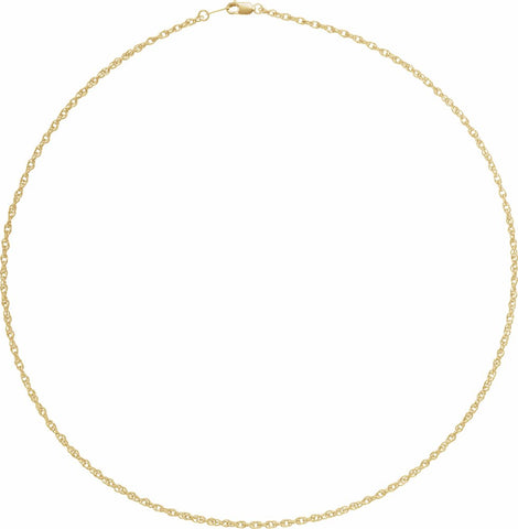 18K Yellow 2 mm Solid Rope 20" Chain with Lobster Clasp