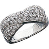 1 1/2 CTTW Pav? Diamond Crossover Wedding Band Ring in 14k White Gold (Size 6 )