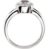 14k White Gold Ruby & .06 CTW Diamond Ring, Size 6
