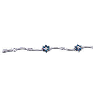 14k White Gold Sapphire & 1/5 CTW Diamond Bracelet