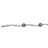 14k White Gold Sapphire & 1/5 CTW Diamond Bracelet