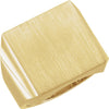 18.00 mm Men's Signet Ring with Brush Finished Top in 14k Yellow Gold ( Size 10 )
