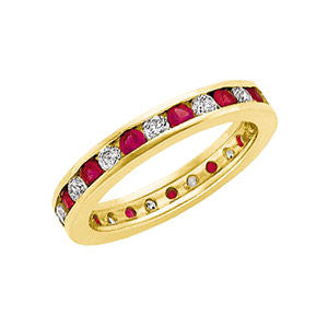 14k Yellow Gold Eternity Band, Size 7