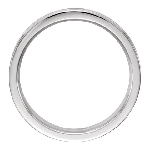 14k White Gold 6mm Grooved Band Size 9