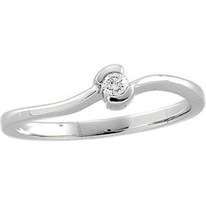 14k White Gold Diamond Ring, Size 6