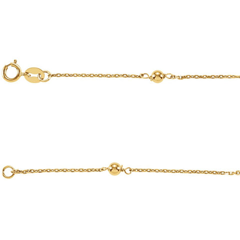 Kid's Gold Bead Station Bracelet in 14k Yellow Gold ( 6.00-Inch )
