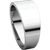 14k White Gold 8mm Flat Tapered Band, Size 10