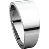 14k White Gold 8mm Flat Tapered Band, Size 7