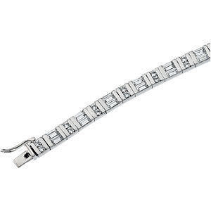 Sterling Silver Cubic Zirconia Line Bracelet